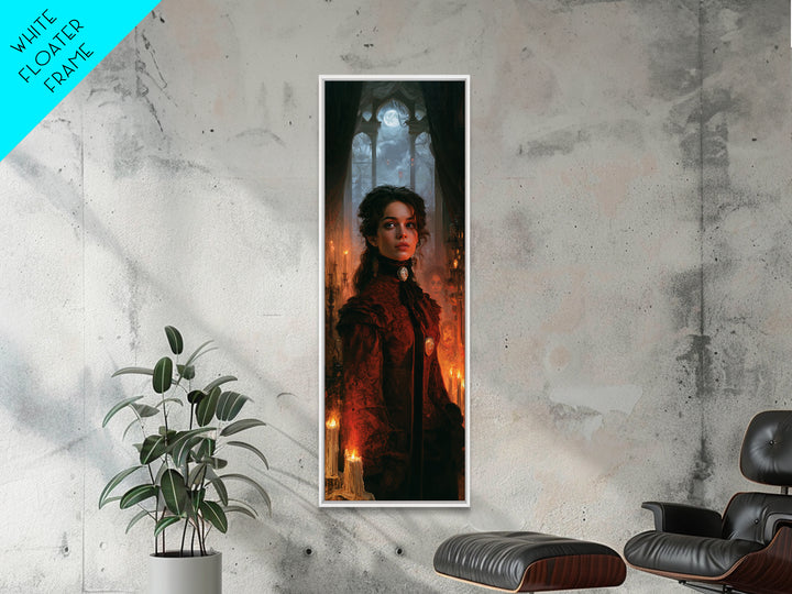 The Cemetery Lantern Festival, Macabre Victorian Decor, Tall Narrow Wall Art, Canvas Print, Gothic Wall Decor, Halloween Portrait Art