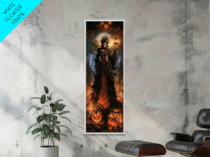 The First Frost Awakening, Victorian Gothic Art, Tall Narrow Wall Art, Framed Canvas Print, Gothic Wall Decor, Halloween Portrait Art