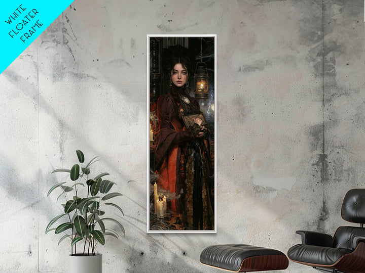The Antique Spirit Board, Victorian Gothic Art, Tall Narrow Wall Art, Canvas Print, Gothic Wall Decor, Halloween Portrait Art