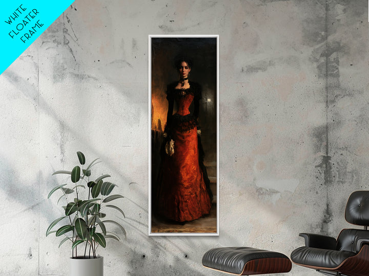 The Haunted Portrait, Victorian Gothic Art, Tall Narrow Wall Art, Canvas Print, Gothic Wall Decor, Halloween Portrait Art