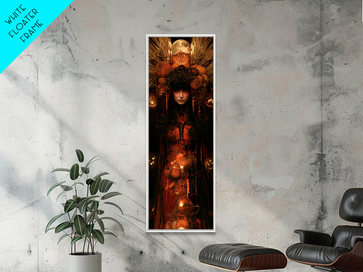 Occult Harvest Festival, Victorian Horror Portrait, Tall Narrow Wall Art, Canvas Print, Gothic Wall Decor, Halloween Portrait Art