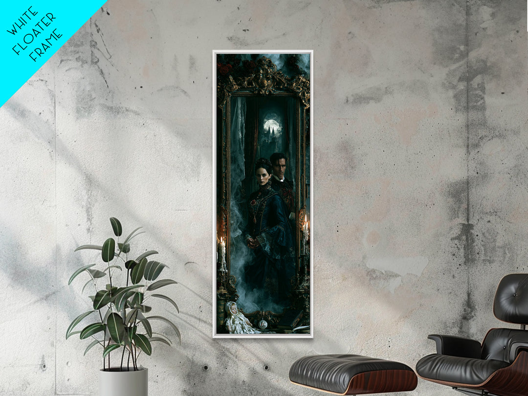 Gothic Romance, Victorian Gothic Art, Tall Narrow Wall Art, Canvas Print, Gothic Wall Decor, Halloween Portrait Art, Gothic Home Decor