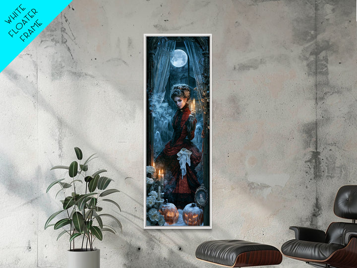 Frozen Halloween, Antique Gothic Portrait, Tall Narrow Wall Art, Canvas Print, Gothic Wall Decor, Halloween Portrait Art, Spooky Wall Decor