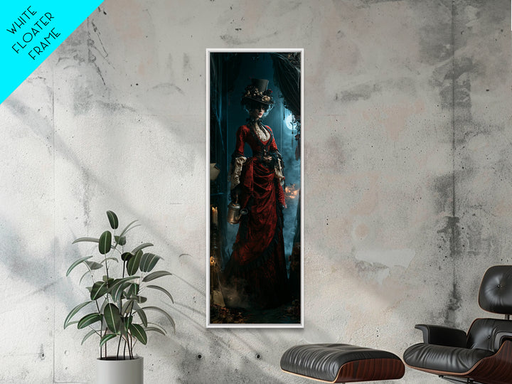 The Graveyard Gardener, Antique Gothic Portrait, Tall Narrow Wall Art, Canvas Print, Gothic Wall Decor, Halloween Portrait Art