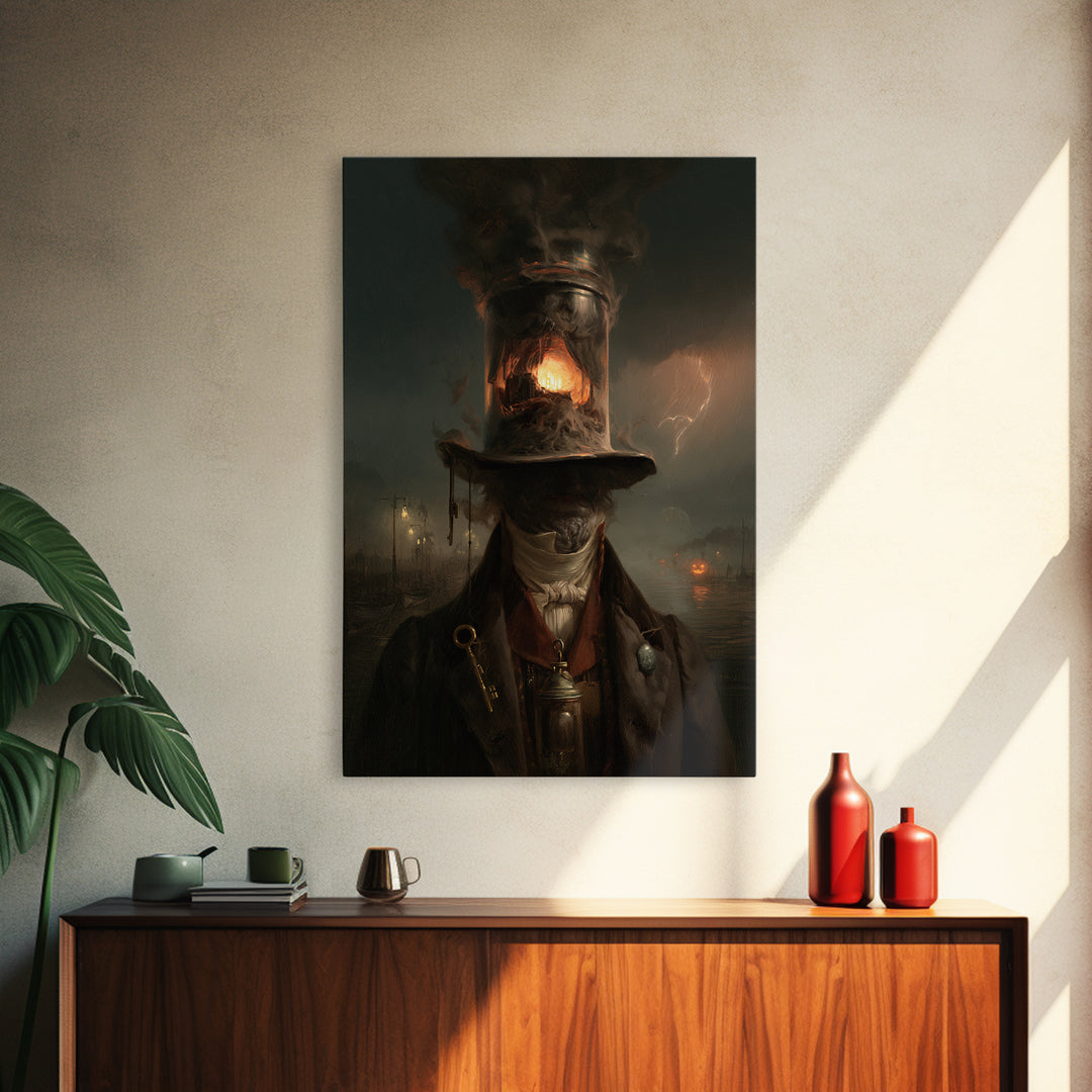 The Dream Eater, Dark Academia Wall Art, Vertical Wall Art, Canvas Print, Gothic Wall Decor, Halloween Portrait Art, Halloween Wall Art