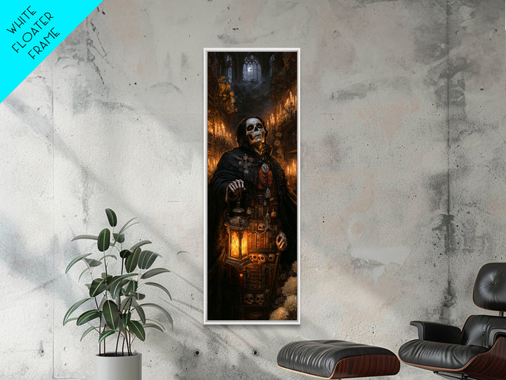 The Crypt Librarian, Victorian Horror Portrait, Tall Narrow Wall Art, Canvas Print, Gothic Wall Decor, Halloween Portrait Art