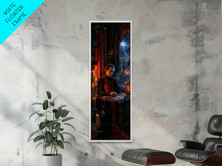 The Royal Coffin Maker, Macabre Victorian Decor, Tall Narrow Wall Art, Canvas Print, Gothic Wall Decor, Halloween Portrait Art