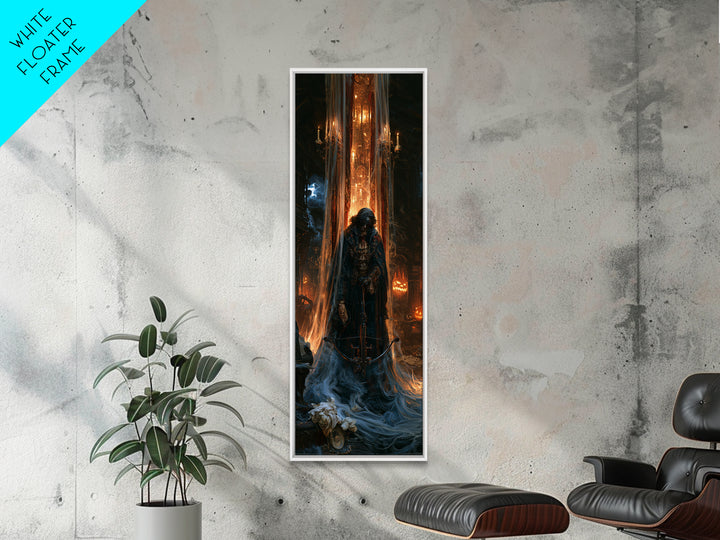 The Ghost Of The Witch Hunter, Victorian Horror Portrait, Tall Narrow Wall Art, Canvas Print, Gothic Wall Decor, Halloween Portrait Art