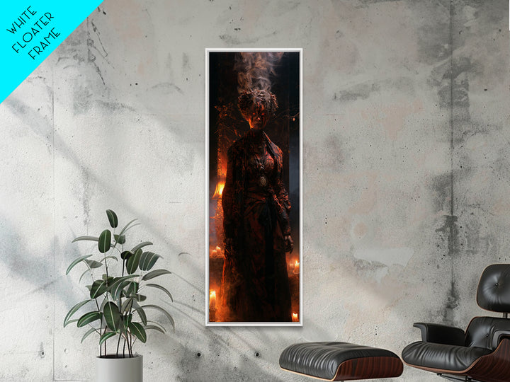 The Ash-Covered Oracle, Victorian Gothic Art, Tall Narrow Wall Art, Canvas Print, Gothic Wall Decor, Halloween Portrait Art, Horror Wall Art
