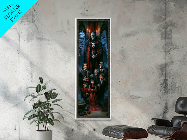 The Monster Family Portrait, Victorian Gothic Art, Tall Narrow Wall Art, Canvas Print, Gothic Wall Decor, Halloween Portrait Art