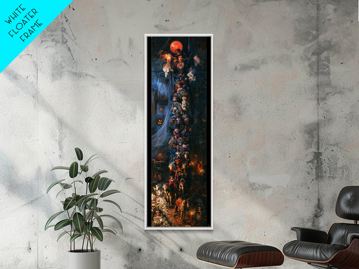 The Haunted Toy Parade, Victorian Gothic Art, Tall Narrow Wall Art, Framed Canvas Print, Gothic Wall Decor, Halloween Portrait Art