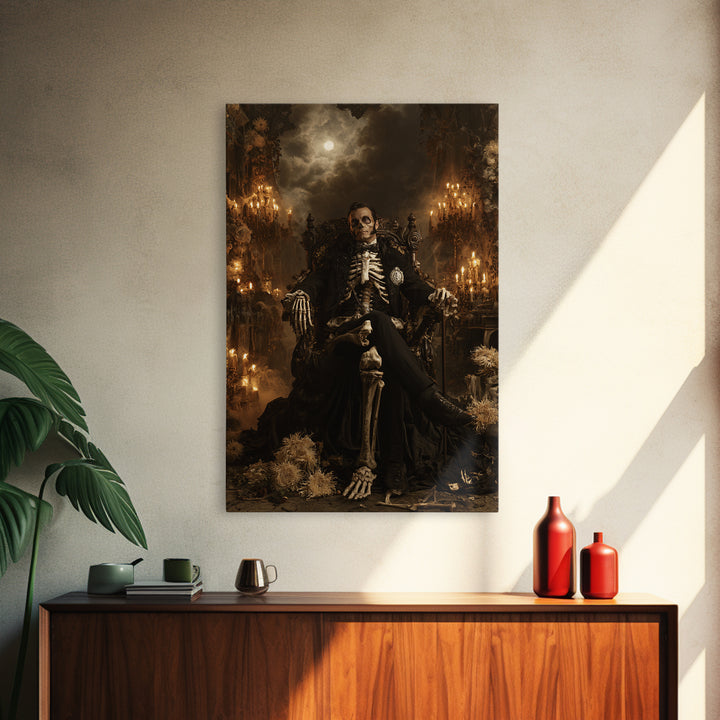 The Cathedral Of Bones, Macabre Victorian Decor, Vertical Wall Art, Canvas Print, Gothic Wall Decor, Halloween Portrait Art