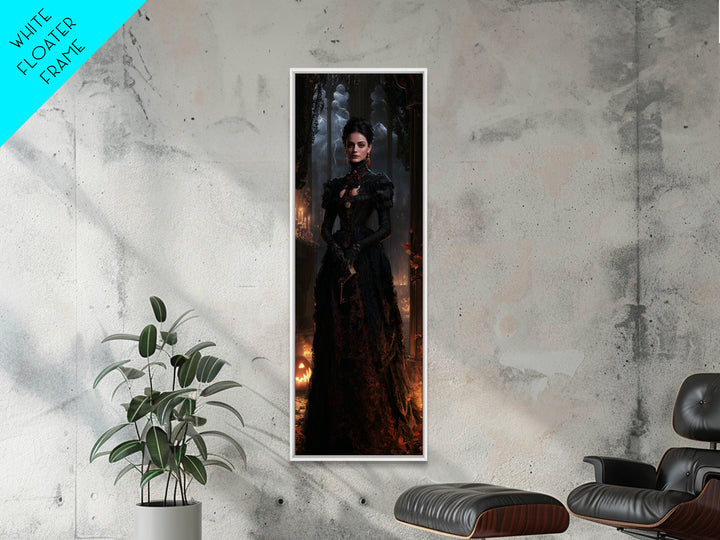 The Town Where Shadows Live, Victorian Gothic Art, Tall Narrow Wall Art, Canvas Print, Gothic Wall Decor, Halloween Portrait Art