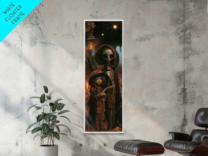 Halloween On Another Planet, Victorian Gothic Art, Tall Narrow Wall Art, Canvas Print, Gothic Wall Decor, Halloween Portrait Art