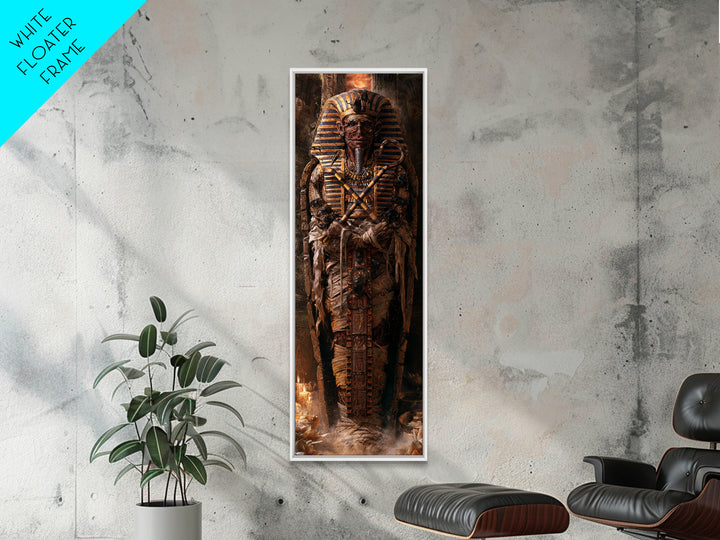 The Pharaoh Of Dustbound Silence, Antique Gothic Portrait, Tall Narrow Wall Art, Framed Canvas Print, Gothic Wall Decor, Gothic Home Decor