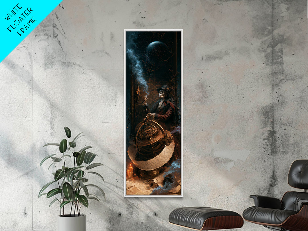 The Astronomer Of The Hollow Sky, Victorian Horror Portrait, Tall Narrow Wall Art, Canvas Print, Gothic Wall Decor, Halloween Portrait Art