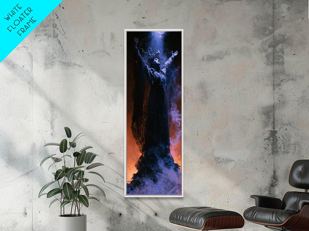 The Crown Of The Tentacled Saint, Macabre Victorian Decor, Tall Narrow Wall Art, Canvas Print, Gothic Wall Decor, Halloween Portrait Art