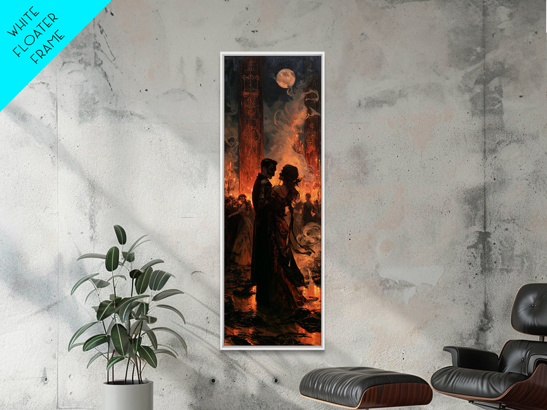 The Ballroom Of Silent Shoggoths, Victorian Horror Portrait, Tall Narrow Wall Art, Canvas Print, Gothic Wall Decor, Halloween Portrait Art