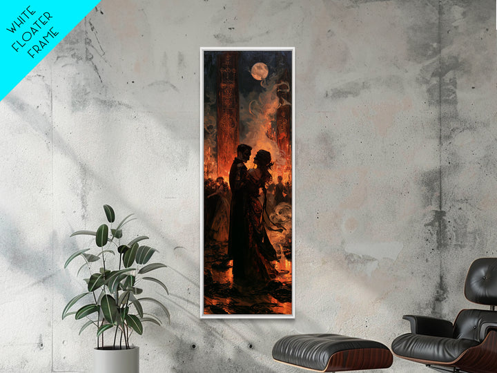 The Ballroom Of Silent Shoggoths, Victorian Horror Portrait, Tall Narrow Wall Art, Canvas Print, Gothic Wall Decor, Halloween Portrait Art