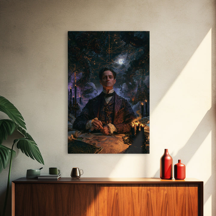 The Moonlit Shoggoth Menagerie, Victorian Horror Portrait, Vertical Wall Art, Canvas Print, Gothic Wall Decor, Halloween Portrait Art