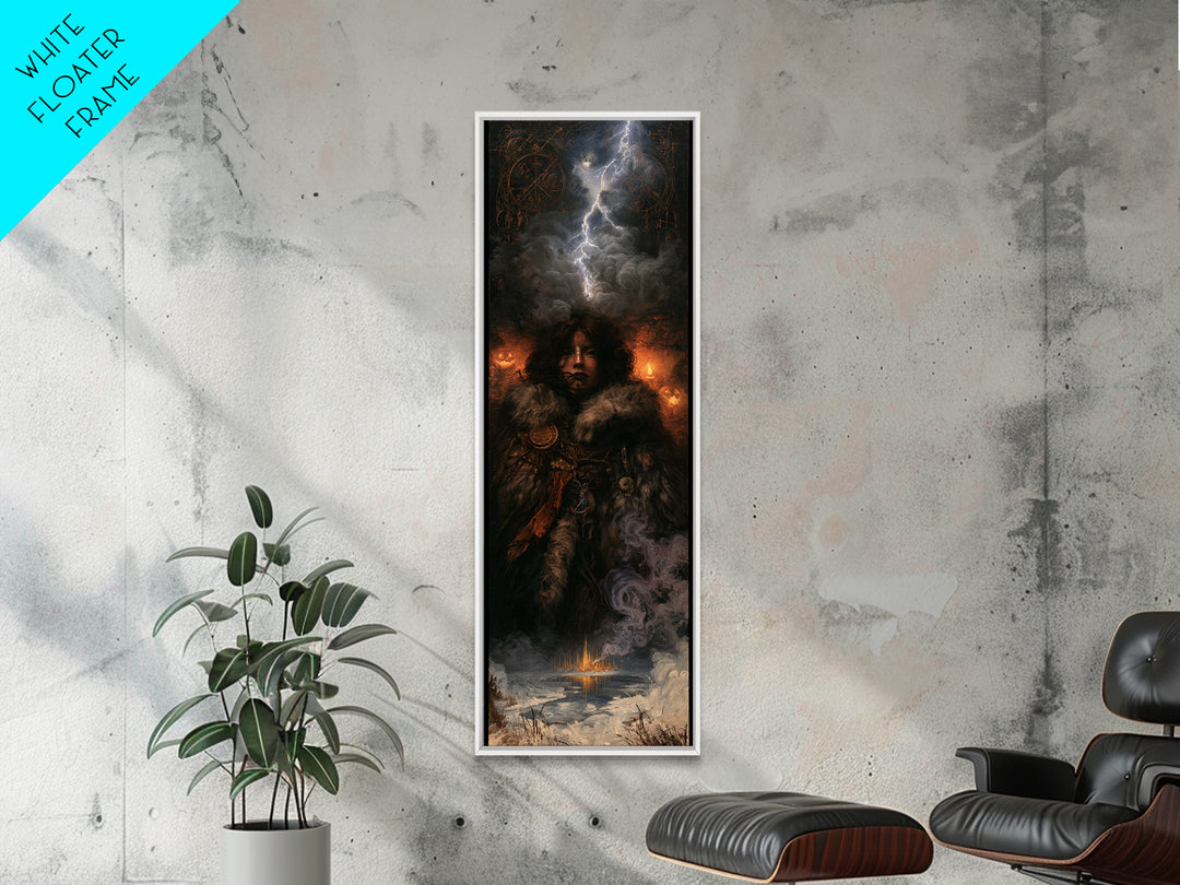 The Frost Beyond Carcosa, Macabre Victorian Decor, Tall Narrow Wall Art, Canvas Print, Gothic Wall Decor, Halloween Portrait Art