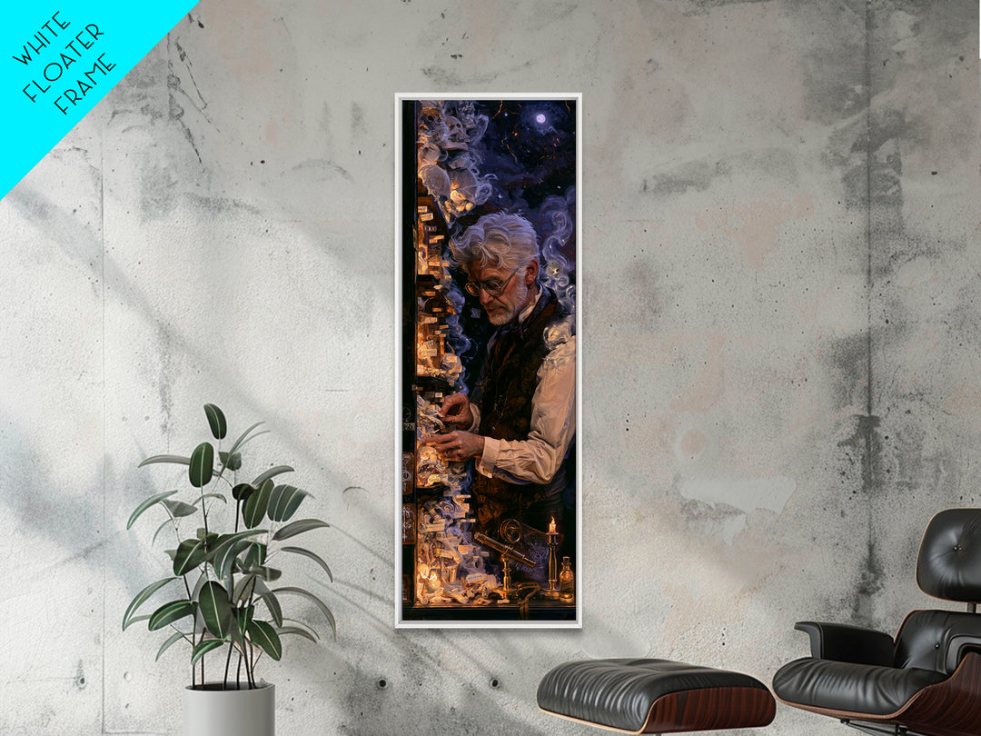 The Archivist Of Dreaming Bones, Macabre Victorian Decor, Tall Narrow Wall Art, Canvas Print, Gothic Wall Decor, Halloween Portrait Art