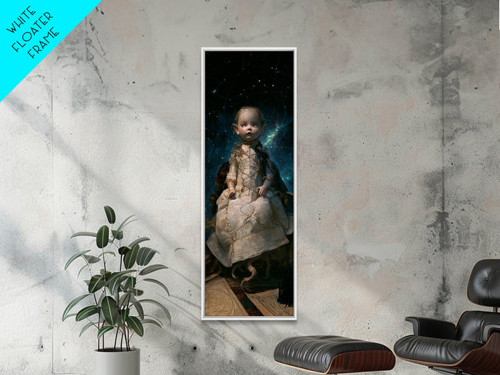 The Doll From Beyond The Void, Victorian Horror Portrait, Tall Narrow Wall Art, Canvas Print, Gothic Wall Decor, Halloween Portrait Art