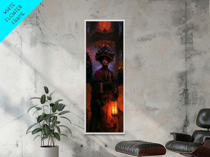 The Carousel Of Sleeping Planets, Victorian Cosmic Horror, Tall Narrow Wall Art, Canvas Print, Gothic Wall Decor, Halloween Portrait Art