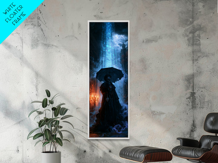 The Umbrella Of The Outer Rain, Victorian Cosmic Horror, Tall Narrow Wall Art, Canvas Print, Gothic Wall Decor, Halloween Portrait Art