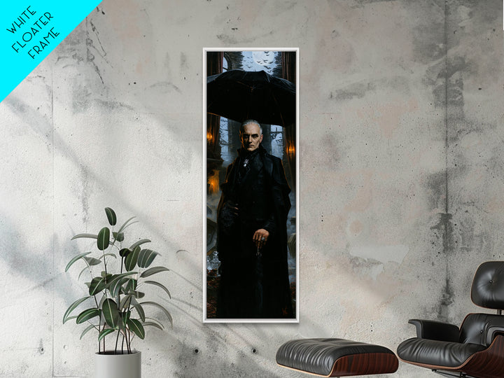 The Cemetery Gentleman, Victorian Vampire Portrait, Tall Narrow Canvas Print, Macabre Home Decor, Spooky Season Decor, Classic Monster Art