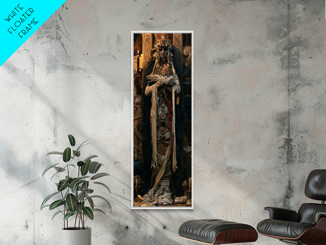 The Pharaoh’s Bride, Victorian Mummy Portrait, Tall Narrow Canvas Print, Macabre Home Decor, Canvas Print, Classic Monster Art