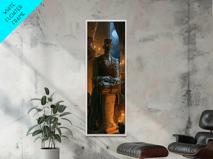 The Desert Archivist, Victorian Mummy Portrait, Tall Narrow Canvas Print, Dark Academia Decor, Canvas Print, Classic Monster Art