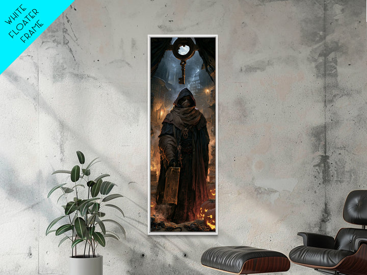 The Moonlit Embalmer, Victorian Mummy Portrait, Tall Narrow Canvas Print, Macabre Home Decor, Antique Horror Decor, Classic Monster Art