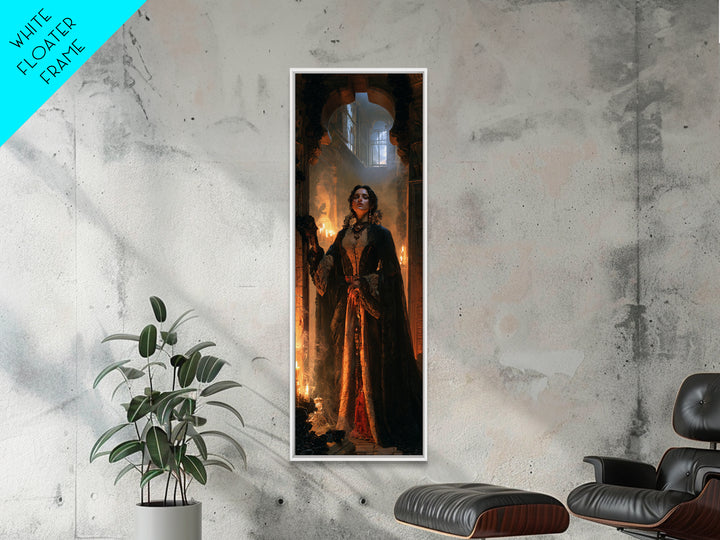 The Lost Nile Countess, Victorian Mummy Portrait, Tall Narrow Canvas Print, Antique Style Decor, Spooky Season Decor, Classic Monster Art