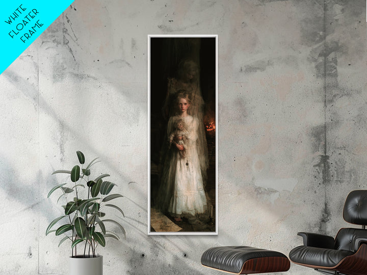 The Nursery Wisp, Victorian Ghost Portrait, Tall Narrow Canvas Print, Gothic Home Decor, Canvas Print, Classic Monster Art