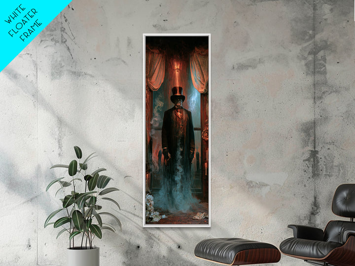 The Railway Ghost, Victorian Ghost Portrait, Tall Narrow Canvas Print, Gothic Home Decor, Halloween Portrait Art, Classic Monster Art