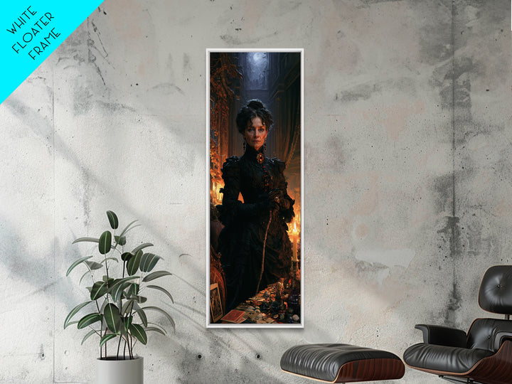 The Blackthorne Matron, Victorian Witch Portrait, Tall Narrow Canvas Print, Antique Style Decor, Canvas Print, Classic Monster Art