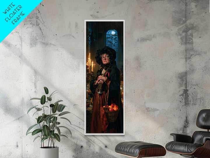 The Orchard Hexer, Victorian Witch Portrait, Tall Narrow Canvas Print, Macabre Home Decor, Spooky Season Decor, Classic Monster Art