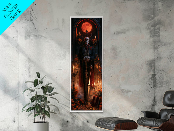 The Crypt Chamberlain, Victorian Skeleton Portrait, Tall Narrow Canvas Print, Gothic Home Decor, Gothic Wall Decor, Classic Monster Art