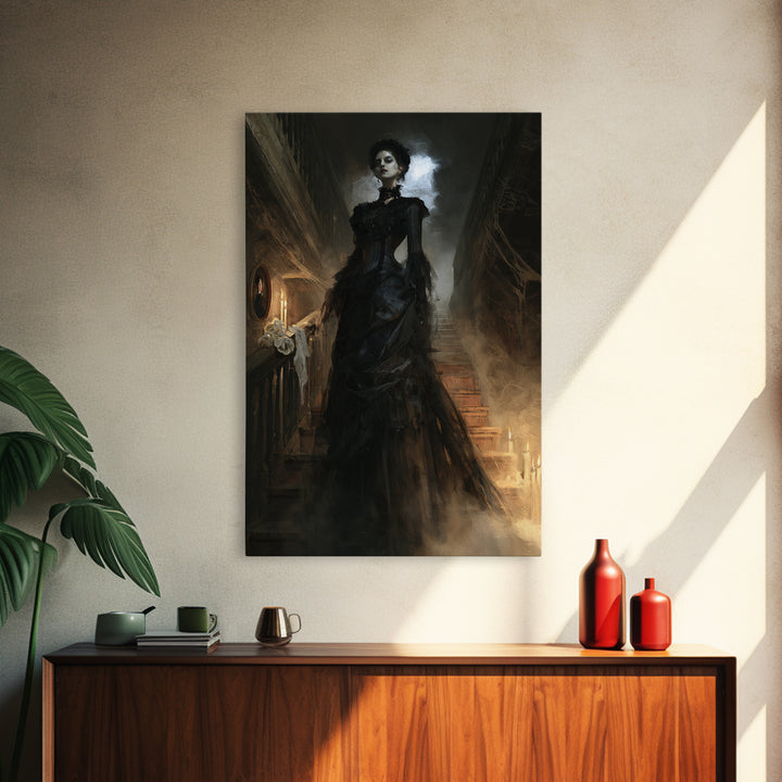The Cellar Phantom, Victorian Phantom Portrait, Vertical Canvas Print, Antique Style Decor, Gothic Wall Decor, Classic Monster Art