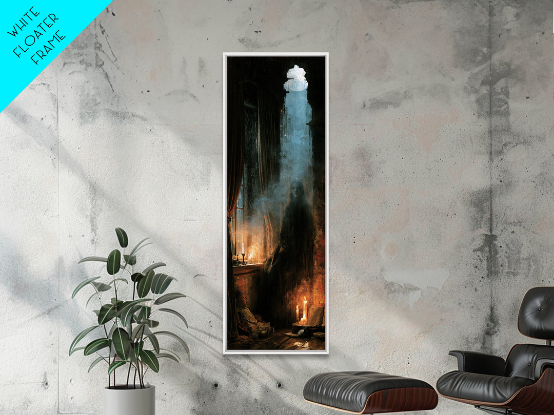 The Cellar Phantom, Victorian Phantom Portrait, Tall Narrow Canvas Print, Classic Halloween Decor, Spooky Season Decor, Classic Monster Art
