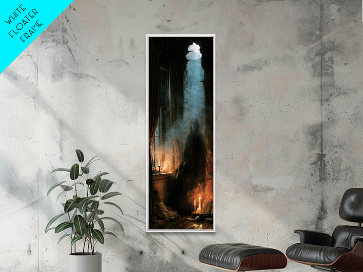 The Cellar Phantom, Victorian Phantom Portrait, Tall Narrow Canvas Print, Classic Halloween Decor, Spooky Season Decor, Classic Monster Art