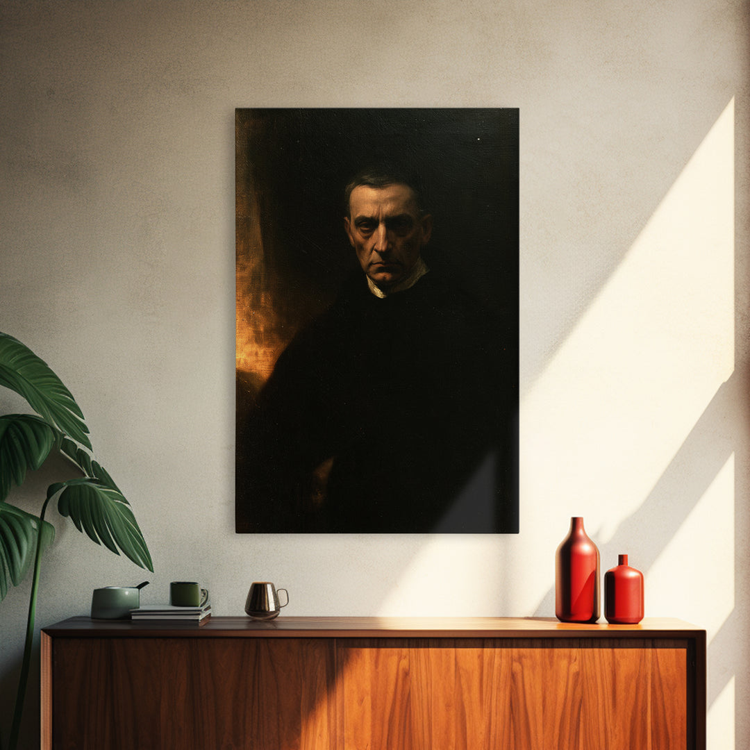 The Cloister Phantom, Victorian Phantom Portrait, Vertical Canvas Print, Macabre Home Decor, Gothic Wall Decor, Classic Monster Art