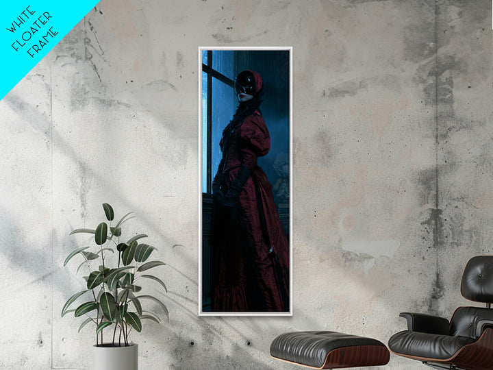 The Velvet Mask Specter, Victorian Phantom Portrait, Tall Narrow Canvas Print, Classic Halloween Decor, Canvas Print, Classic Monster Art