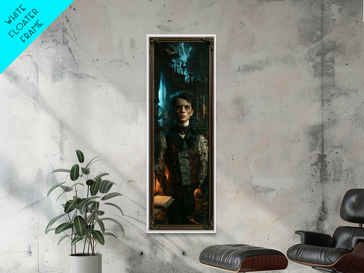 The Laboratory Son, Victorian Monster Portrait, Tall Narrow Canvas Print, Macabre Home Decor, Canvas Print, Classic Monster Art