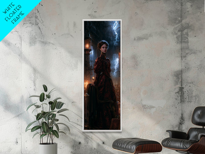 The Thunder Parlour Girl, Victorian Monster Portrait, Tall Narrow Canvas Print, Gothic Home Decor, Spooky Season Decor, Classic Monster Art