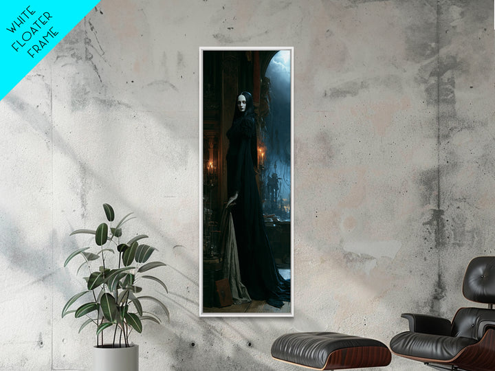 The Alabaster Creation, Victorian Monster Portrait, Tall Narrow Canvas Print, Gothic Home Decor, Gothic Wall Decor, Classic Monster Art