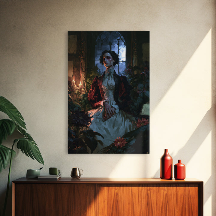The Garden Experiment, Victorian Monster Portrait, Vertical Canvas Print, Macabre Home Decor, Antique Horror Decor, Classic Monster Art