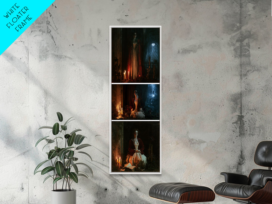 The Garden Experiment, Victorian Monster Portrait, Tall Narrow Canvas Print, Classic Halloween Decor, Classic Monster Art