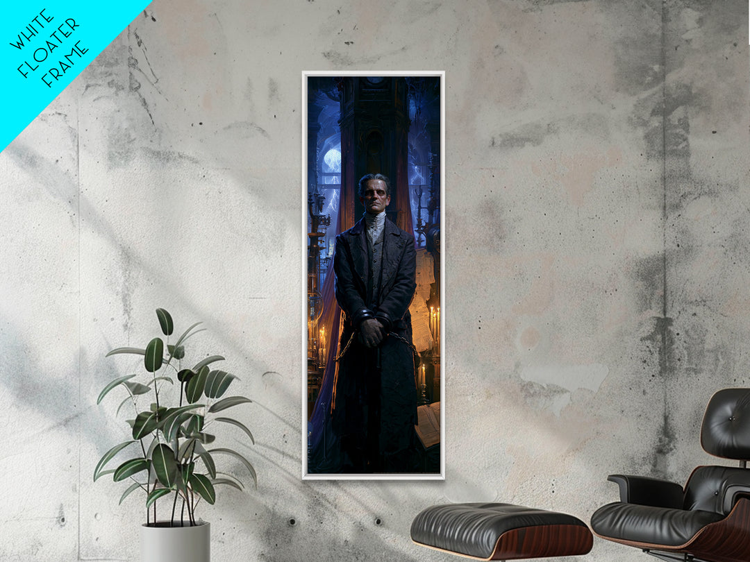 The Clocktower Patient, Victorian Monster Portrait, Tall Narrow Canvas Print, Antique Style Decor, Antique Horror Decor, Classic Monster Art